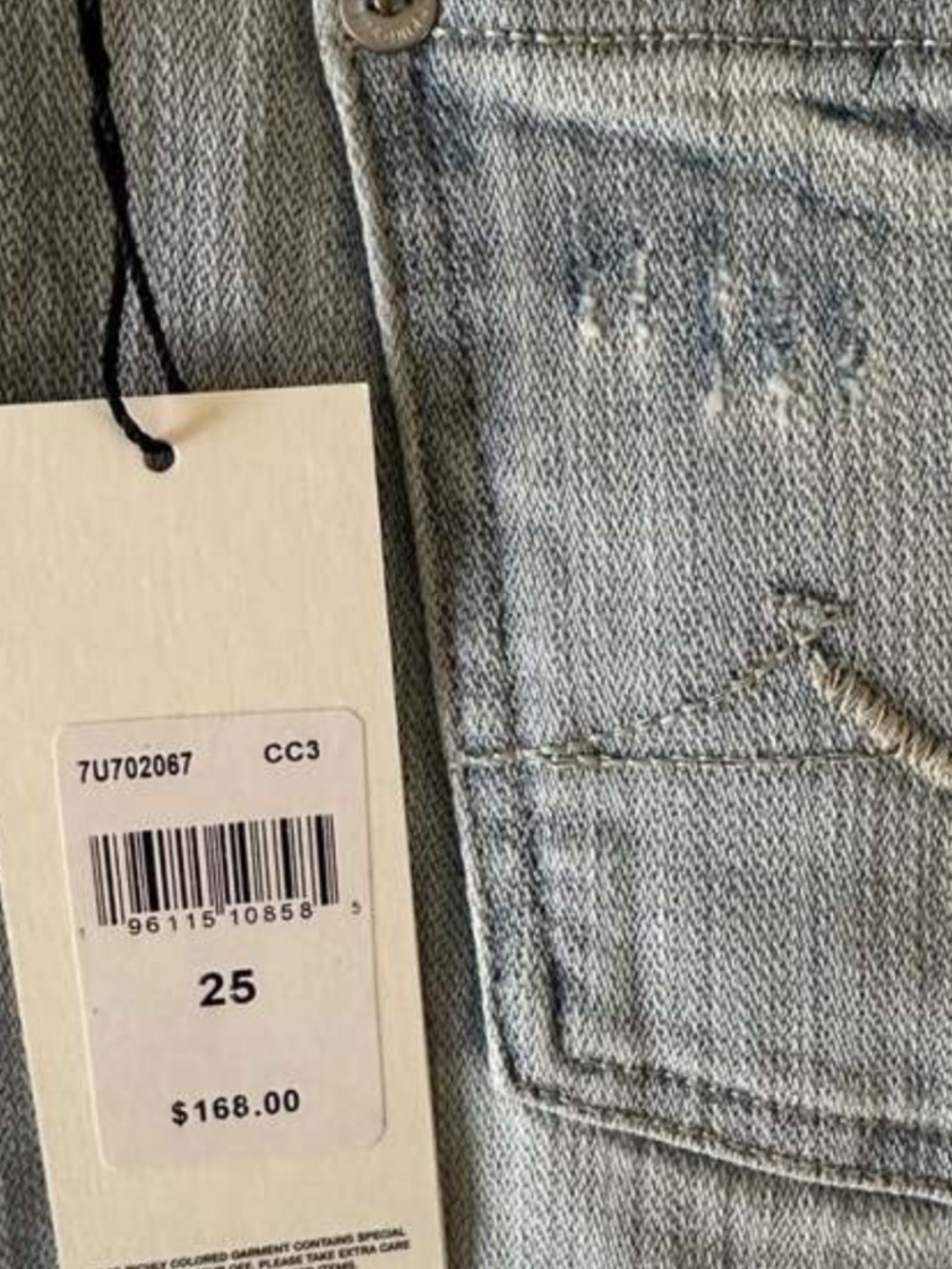 7 For All Mankind Distressed Shorts, Size 25. New - Picture 8 of 13
